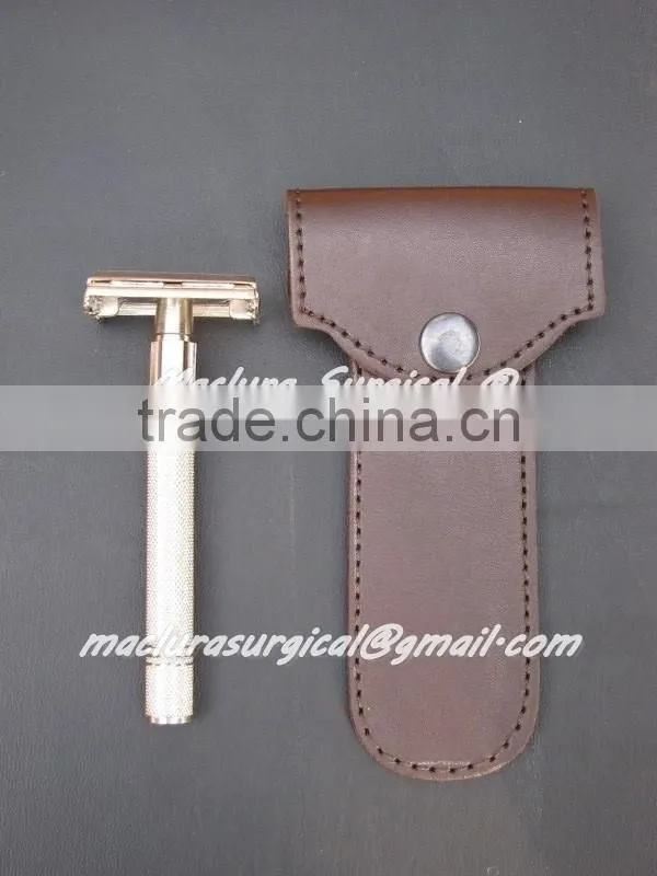 VINTAGE RAZOR WITH LEATHER COVER