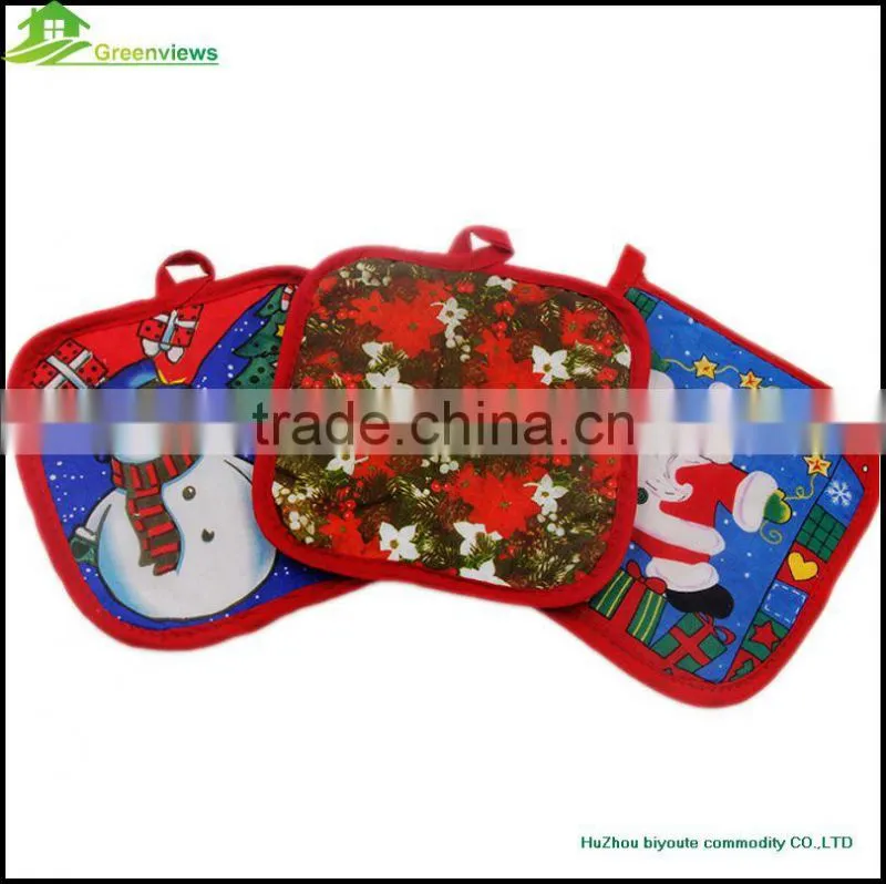 Christmas style color coffee cup mats pot custom linen pot holders print cotton