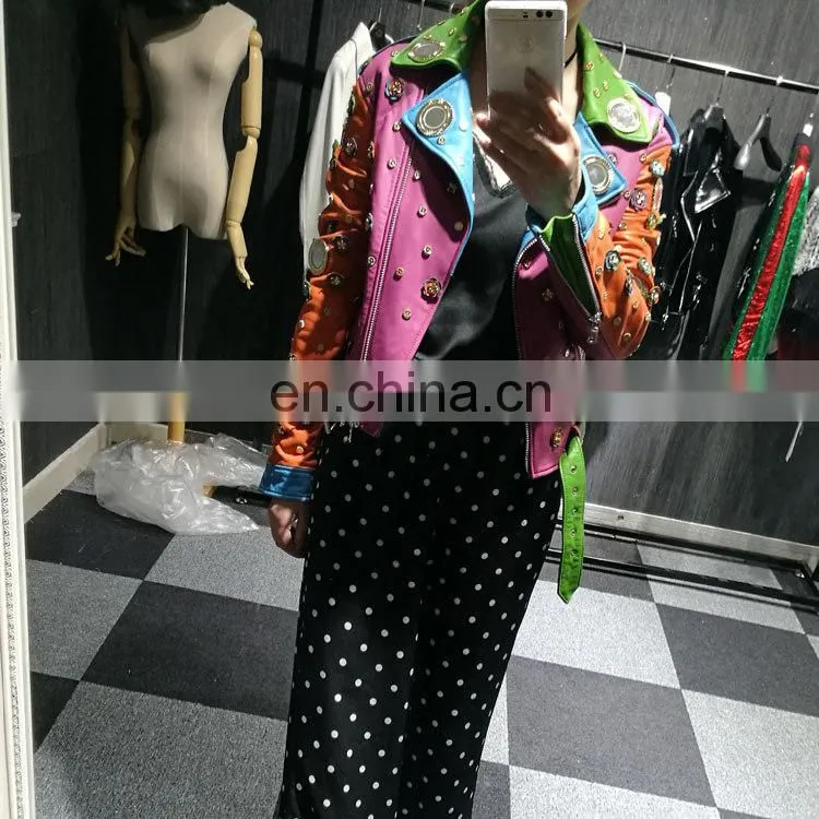 Soft Genuine Lambskin Leather Short Jacket Italian Leather Jacket Women