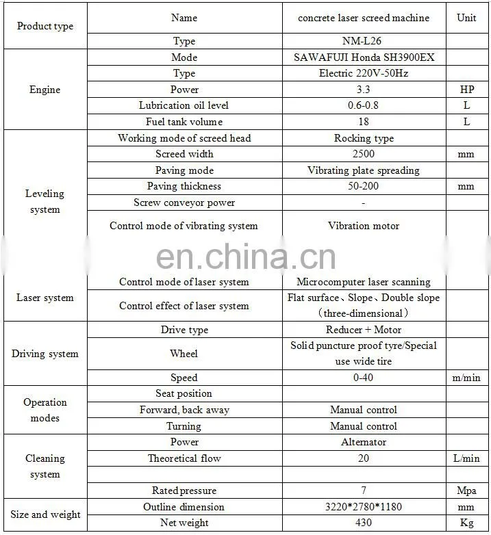 concrete laser leveling machine road paver laser screed concrete for sale