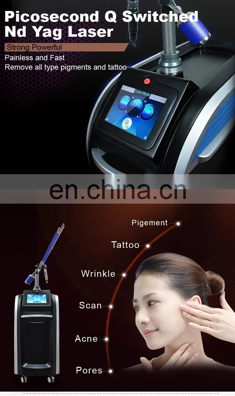 755nm Laser Pico Picosecond Laser Birthmark/ Tattoo Removal Skin Whitening Machine
