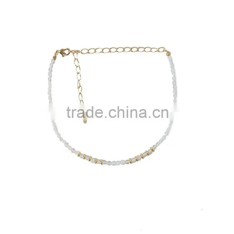 DC03-18 2016 Hot fashion rope necklace Natural stone bead necklace