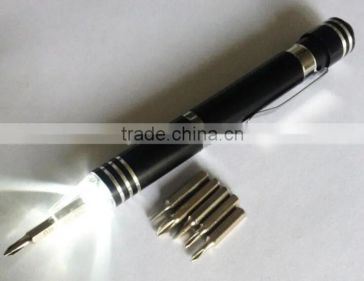 Factory Logo Printed Mini Pocket Multi-function precise Screwdriver Pen light