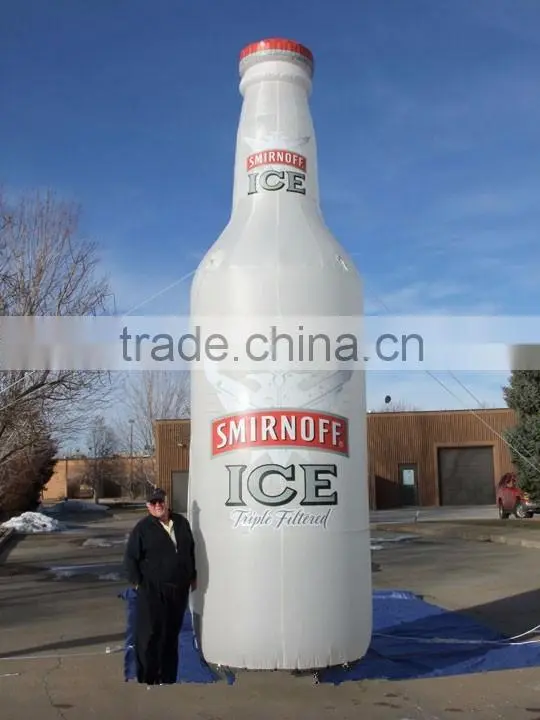 White Ice Inflatable Bottle Frosted Fabric For Decoration