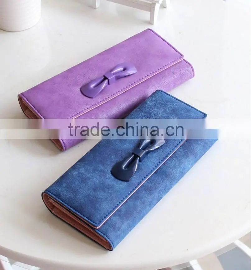 fashional Trendy and popular Pu leather Butterfly bow wallet Purse Cartera para dama de calidad Carteira
