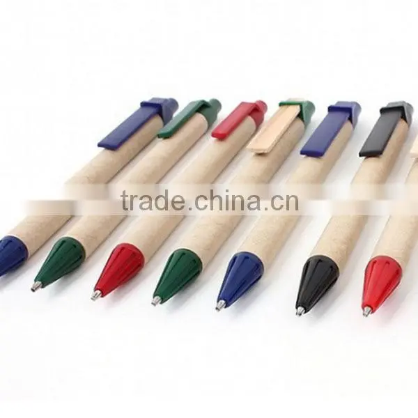Eco friendly kraft paper Recycle promotion kraft paper pen with logo printing