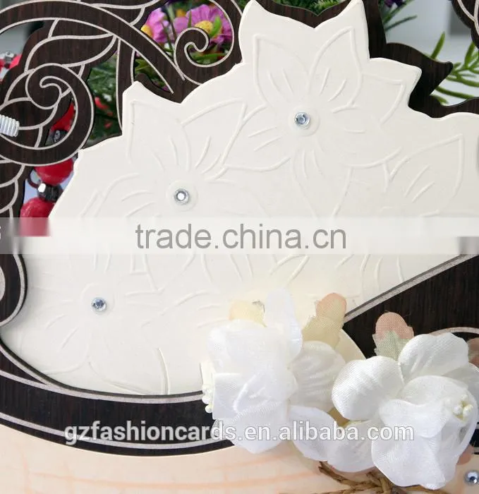 2014 Royal Wooden Wedding Invitation Card