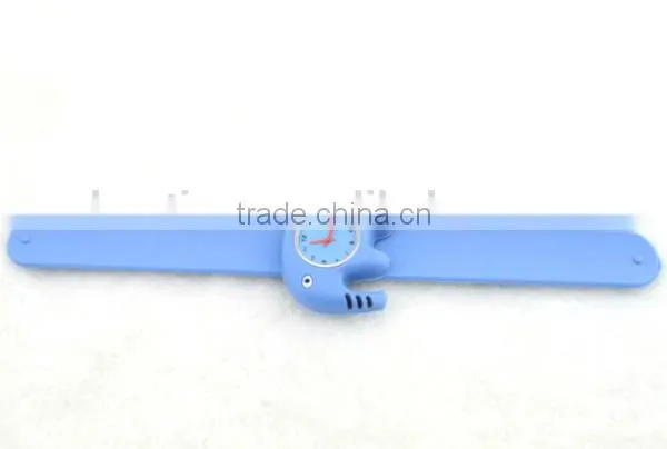 cute elephant slap watch with glass face quartz movt silicone strap for child