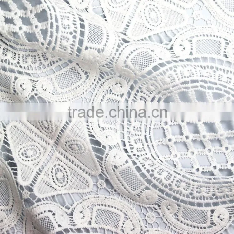 Unique and fashional style micro fiber polyester cheap bridal water soluble lace fabric