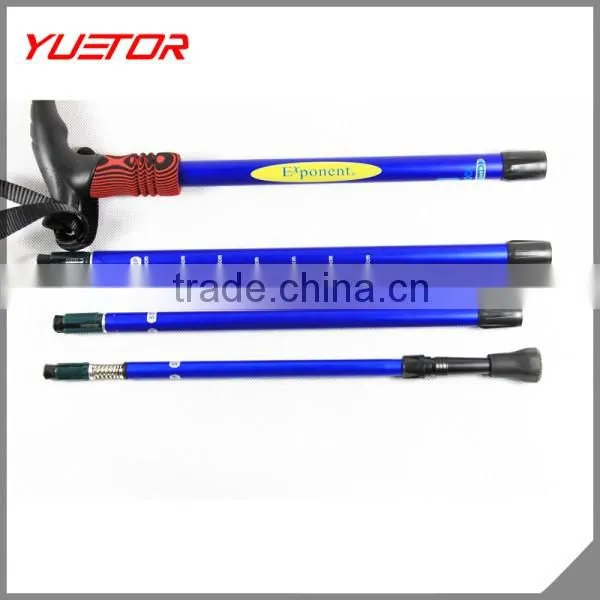 cheap 4 section telescope anti-shock aluminum walking sticks