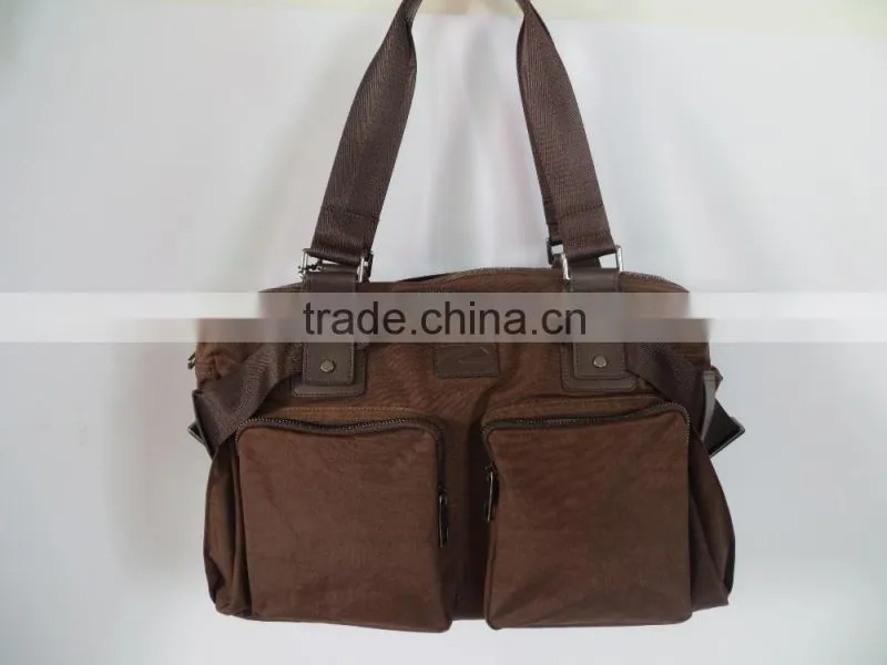 paris design large size plain brown branded men handbags