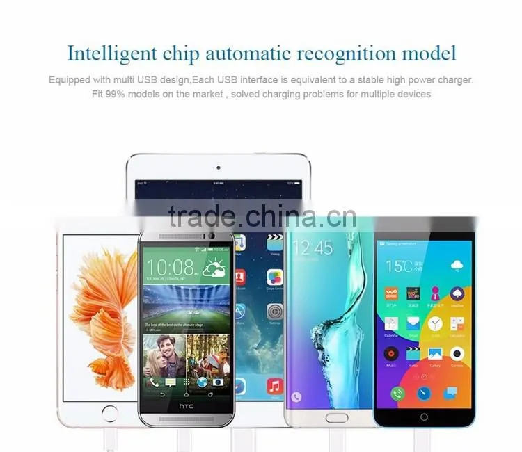 Low Price OEM Factory supply CE ROHS FCC Approved Newest portable fast multi USB Smart Charger 40w 5v 6a 5 port usb charger
