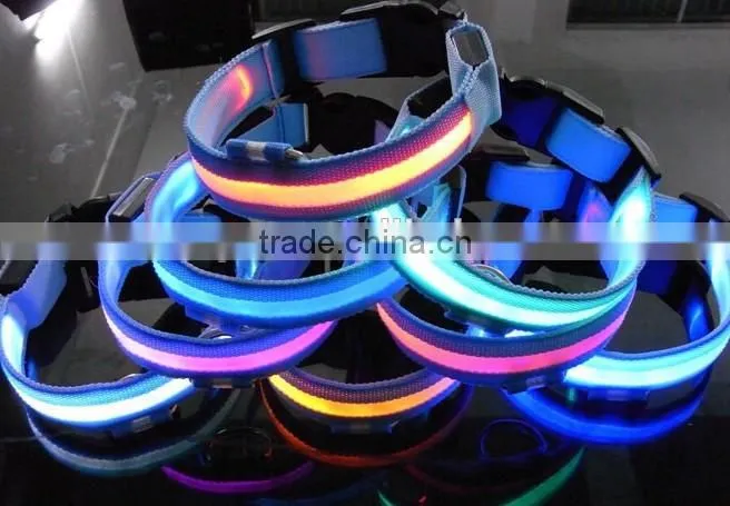 2.5cm Silk Mesh Blue Style Led Dog Collar