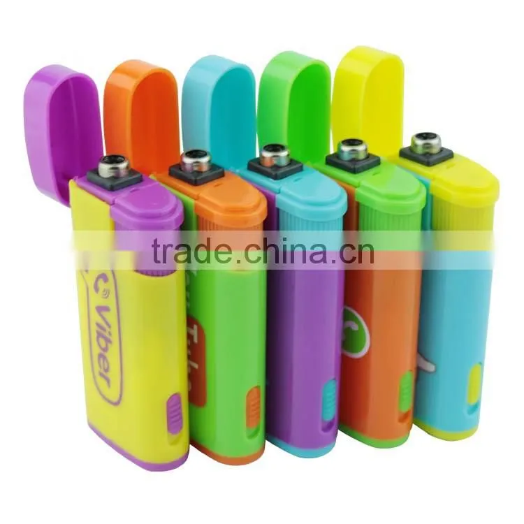 Custom printing electronic windproof cigarette lighter with LED torch