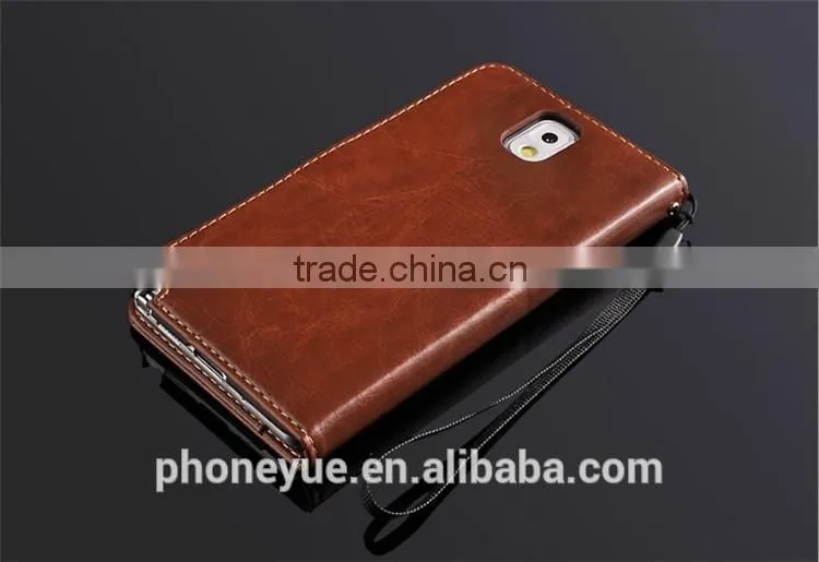 mobile phone card slot stand holder pu leather flip cover case for samsung c4