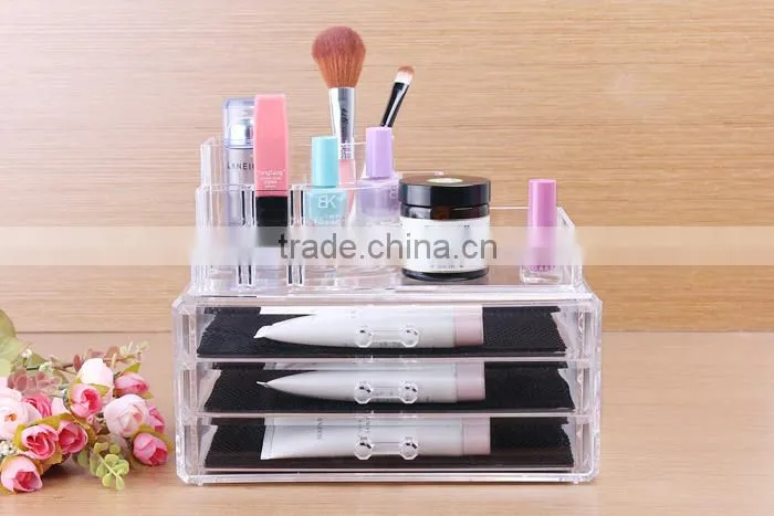 C42 ANPHY Large Makeup Box Jewelry Organizer Crystal Drawers