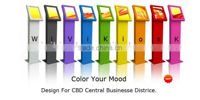 19''inch interactive free red standing information kiosk