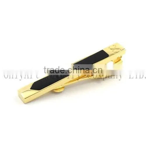 Dubai style gold color tie clips custom design tie clips for men