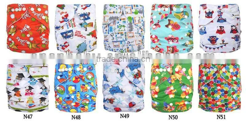 New Coming Nappy Fabric Reusable Baby Cloth Diaper Nappy Animal Baby
