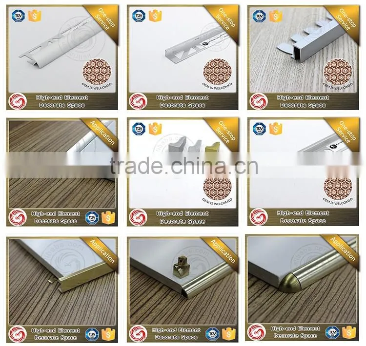 Customized straight aluminum corner tile trim for ceramic edge