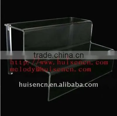 Transparent Trapezoid Acrylic footwear display stand,Acrylic shoe rack