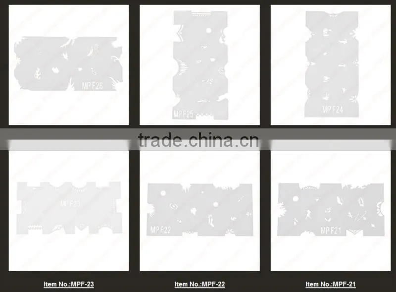 wholesale !MPF-1/2/3/17/18 airbrush nail stencil, more than 100 desing stencil for beauty nail