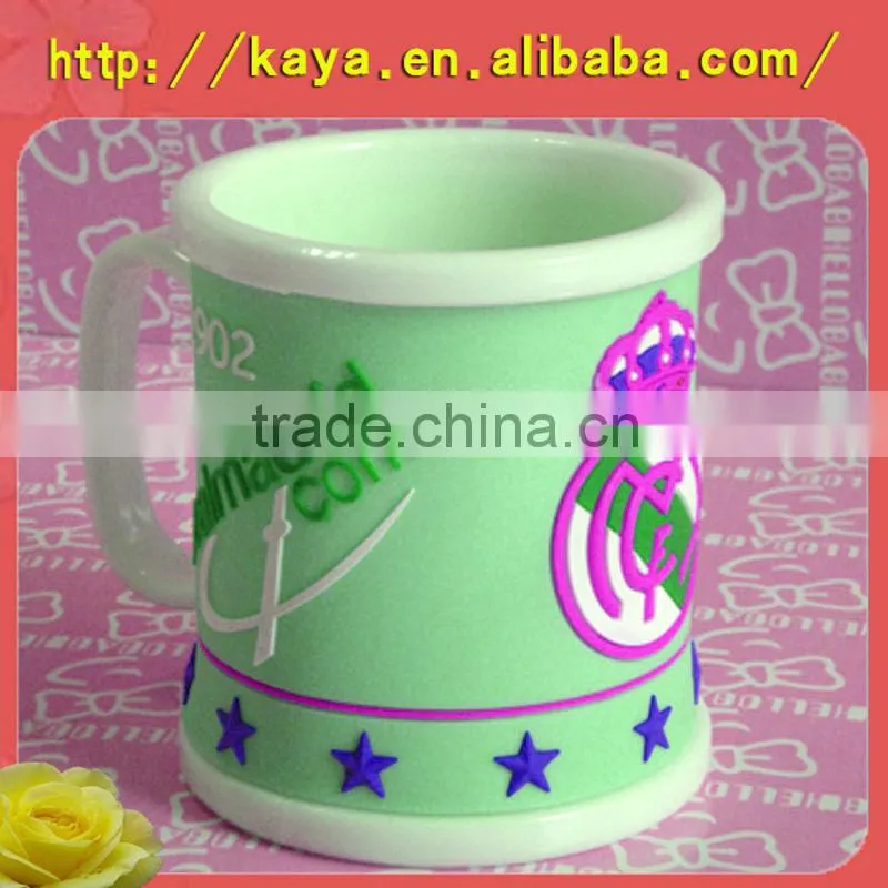 DIY PVC mug cup, soft pvc mug, 3d embossed logo cup