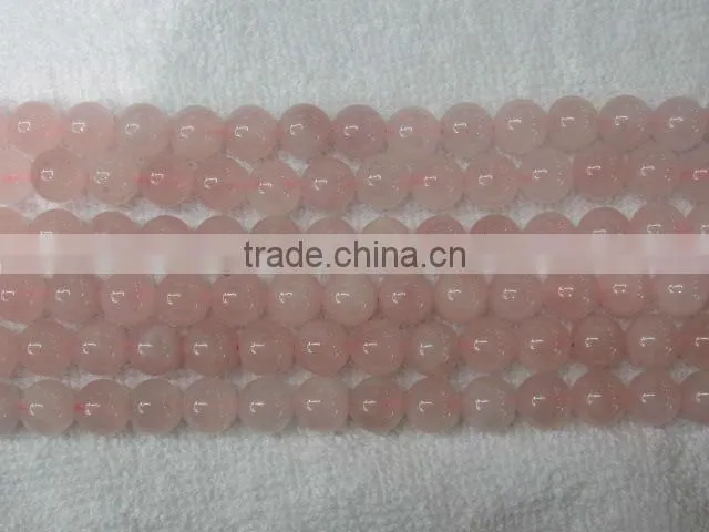 16 inch natural rose quartz round bead