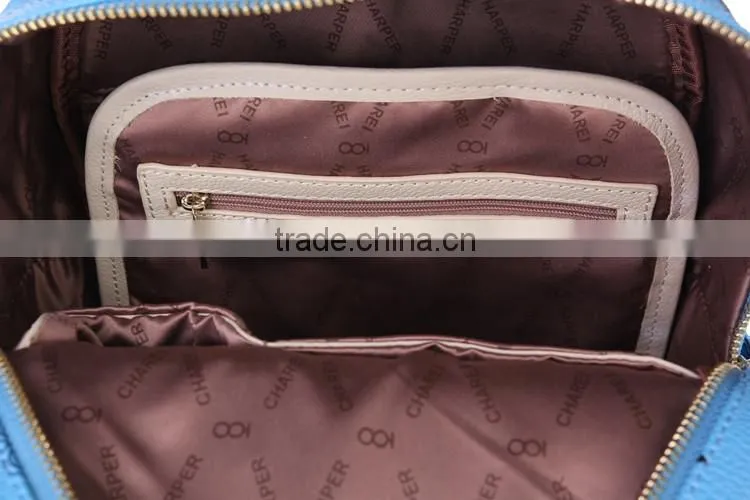 promotional new 2014 blue fashion backpack custom laptop bag
