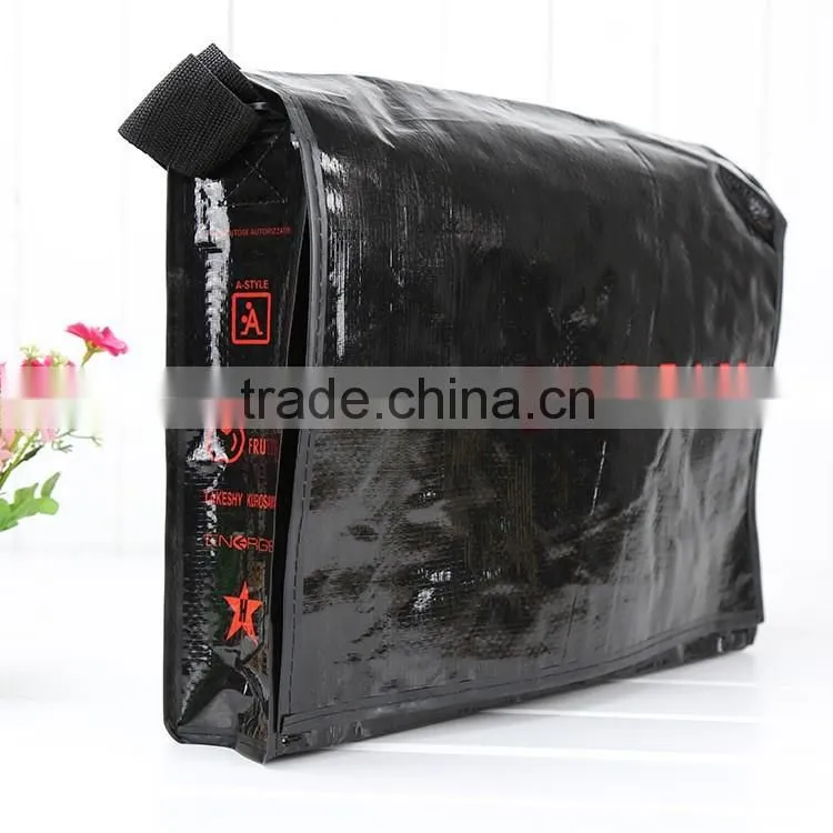 PP woven fabric with lamination shopping bag ,with cover ,webbing PP handle ,with CMYK printing