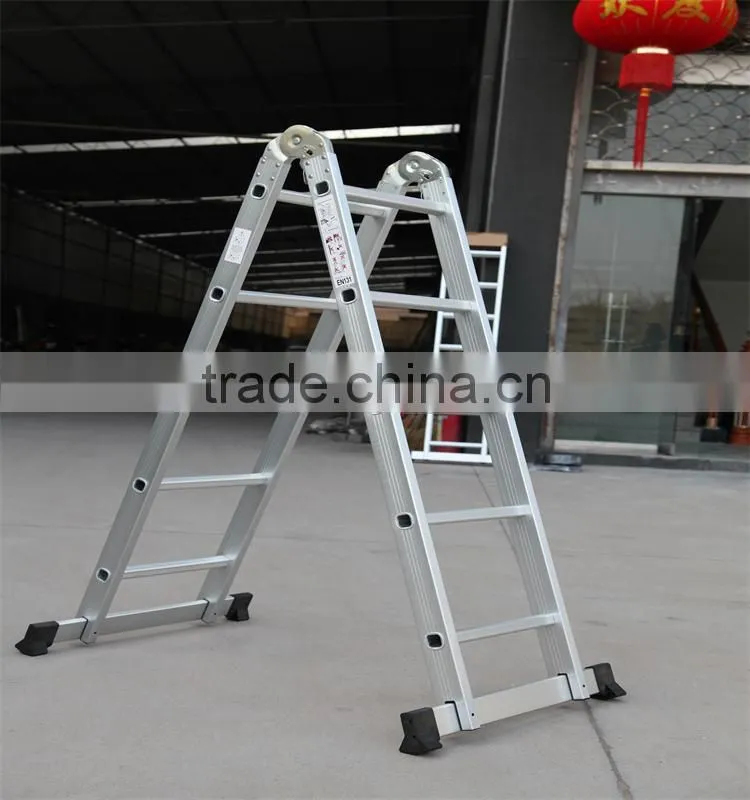 Flexible aluminium compact folding telescopic extension step ladder AY-105