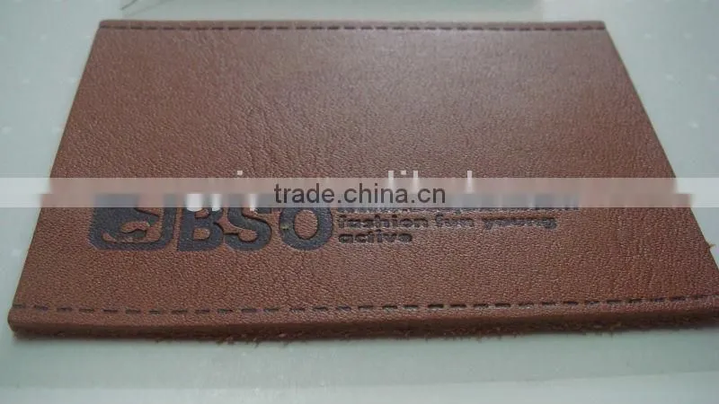 89.5*64mm orange colour real jeans leather patch