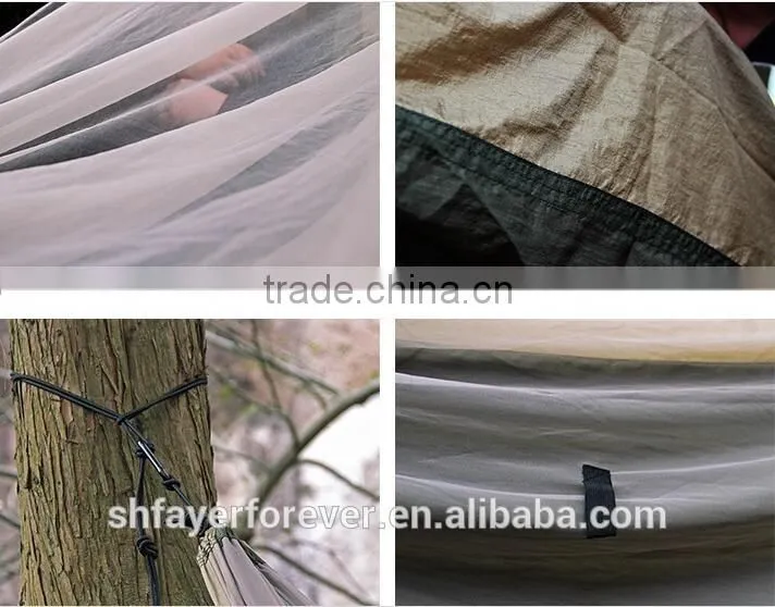 Grey 3m*1.8m high quolity Nylon 210T hammock with ripstop mosquito netting