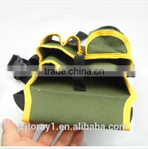 Olive Adjustable Strap Canvas Waist Tool Bag for Men