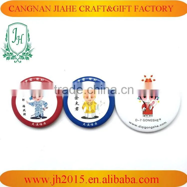 Custom plastic badge botton badge , safety pins back