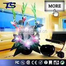 Factory price wholesale LED lighted decorative fibers flower with vase