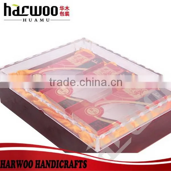 wooden box with transparent acrylic lid