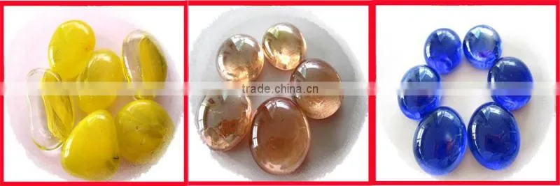 Colored decorative garden polished glass pebbles