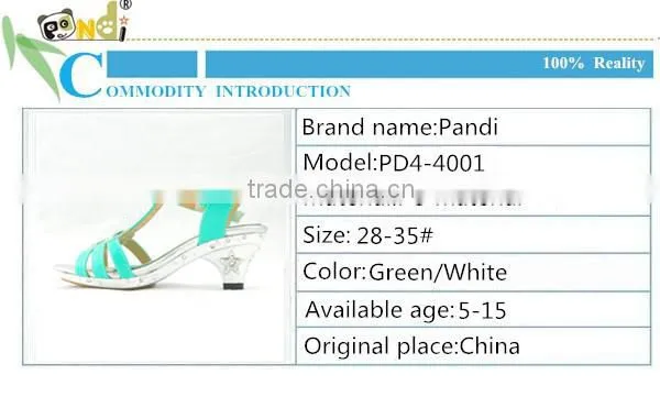 2014 new model china wholesale kids high heel sandals for girls