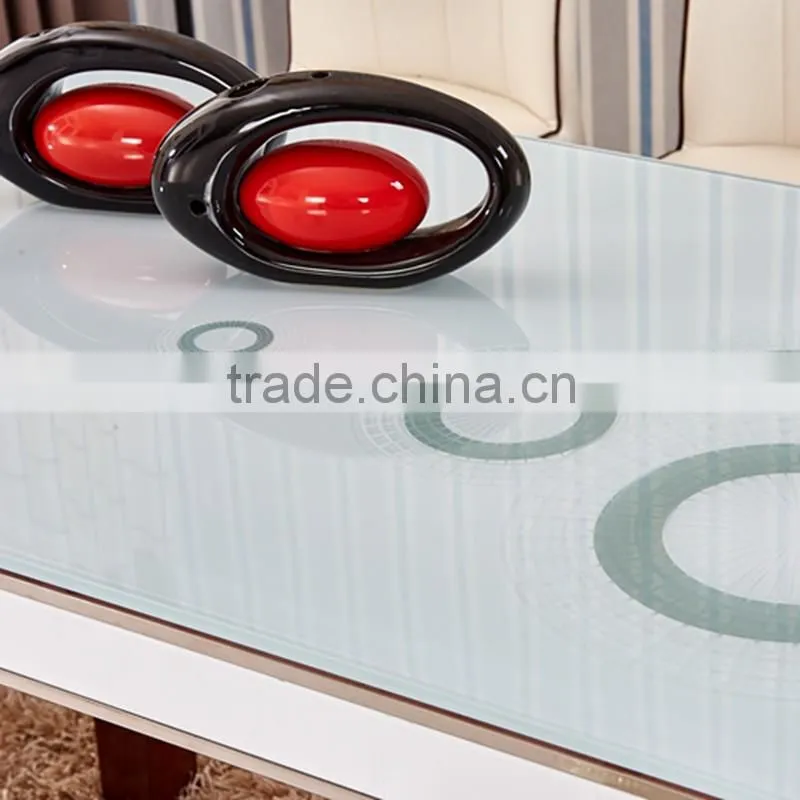 European modern minimalist tempered glass dining tables and chairs combination
