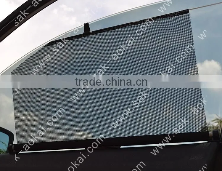 Polyester mesh fabric material and side window car sunshades roll up sunshades