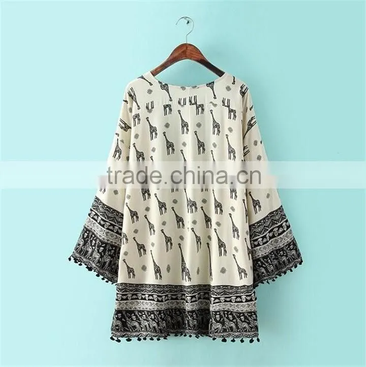 Wholesale Summer Fashion Beachwear Giraffe Kaftan 2016