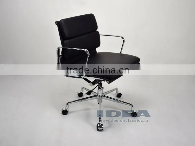 Replica Charles Low back desk chair- Black Color Genuine Leather