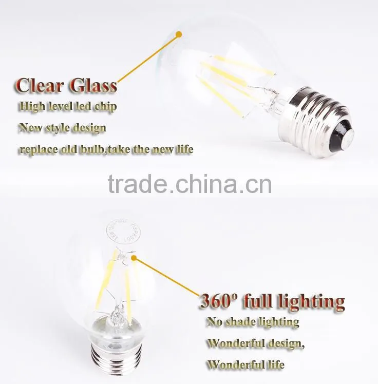 A60/A19 LED filament bulb E27/B22 8W diamond shape bright decorative