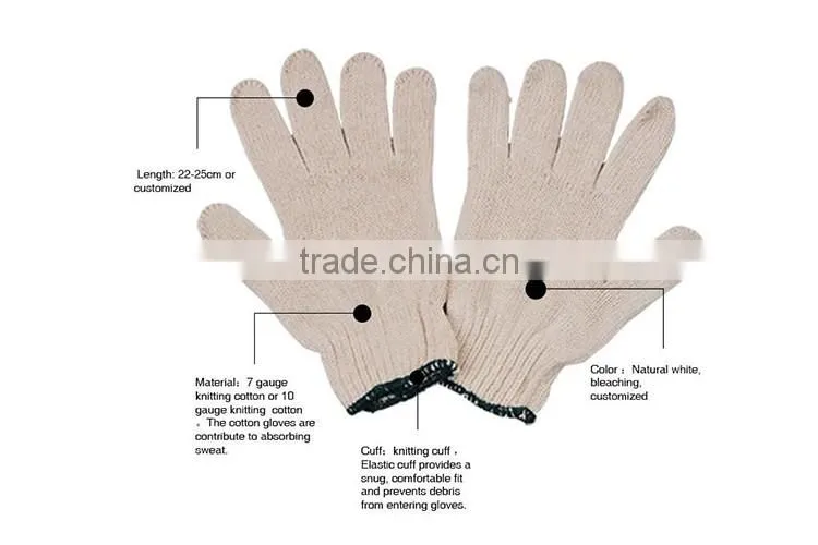 safety work cheap white cotton gloves