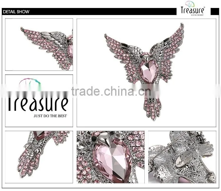 Brand Treasure eagle brooch yiwu new design fashion wedding diamond eagle brooch