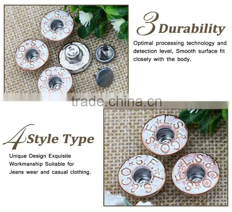 17MM Coat and Blazer Button Jean Button for Jeans Wear