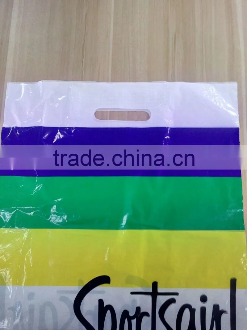 Custom logo die cut bag wholesale plastic promotional bag