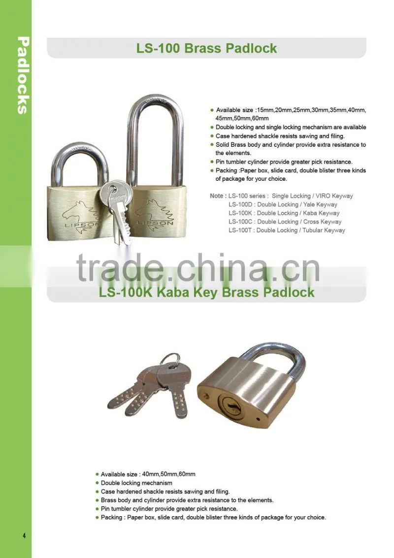 50mm brass Double Locking padlock