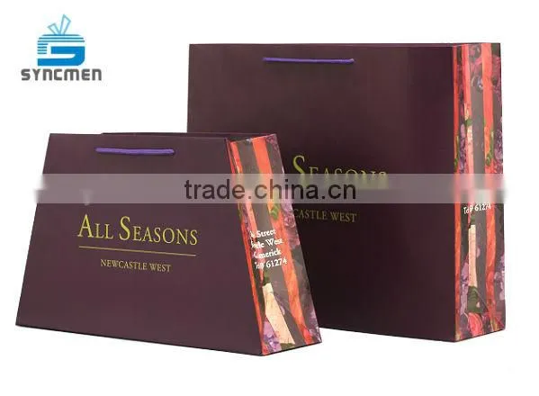 High Quality Printing Gift Paper Bags Without Handle